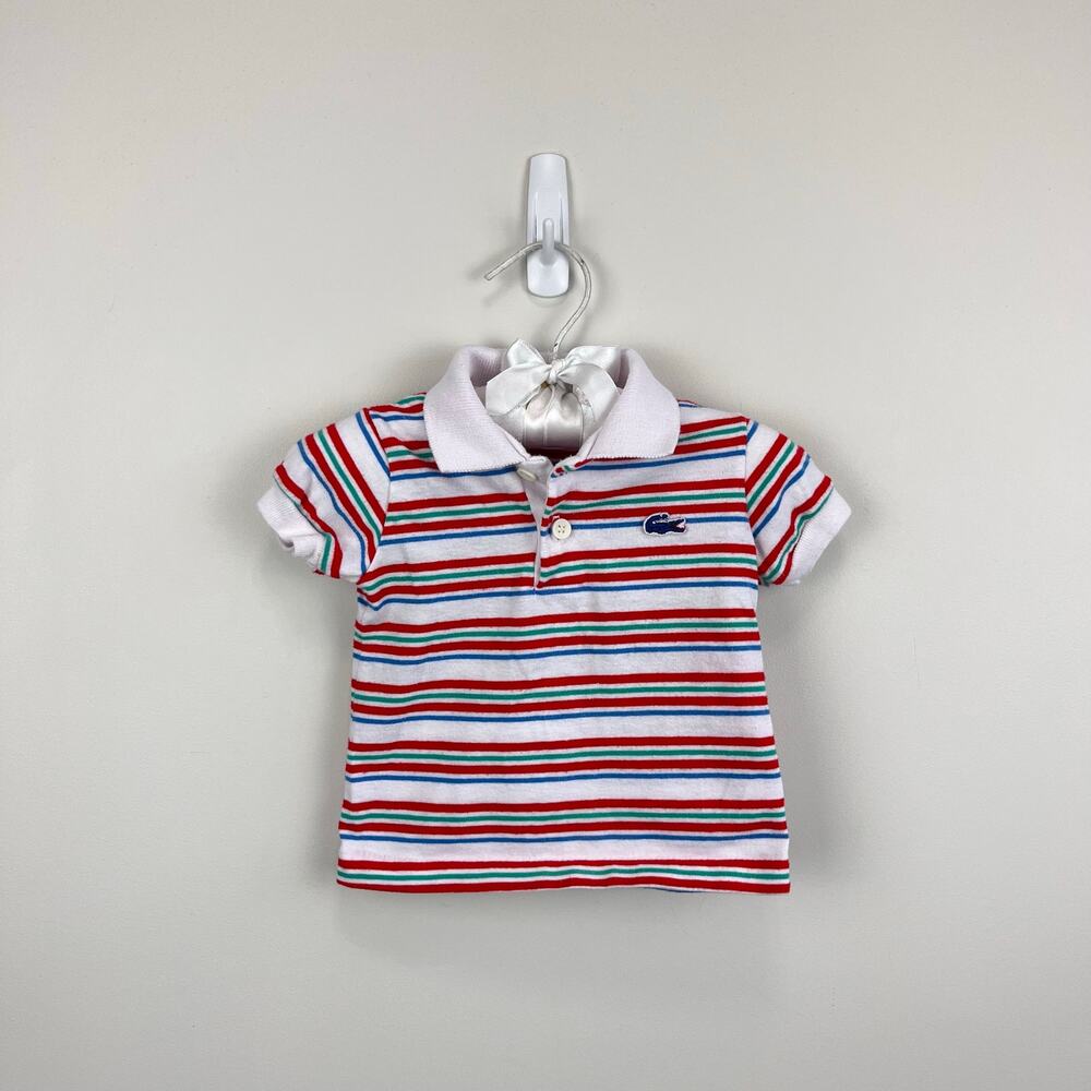 Vintage Izod Lacoste Short Sleeve Striped Polo Shirt 12 Months